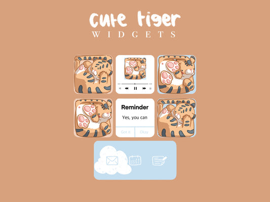 Cute tiger widget pack - 150+ widgets images in small medium and large + routine widget images