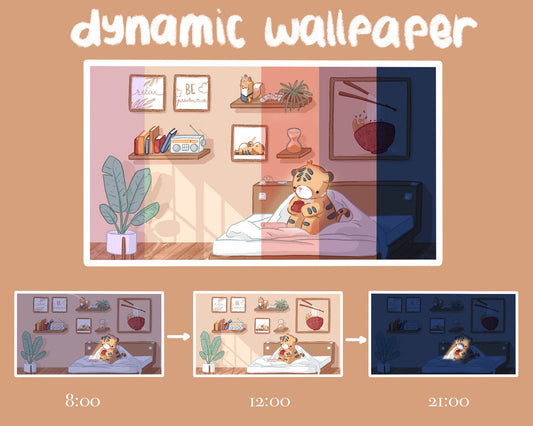 Set of 12 Cute Tiger iPad wallpapers with 2 dynamic wallpapers - Digital Pastel aesthetic downloads for lock screen and home screen