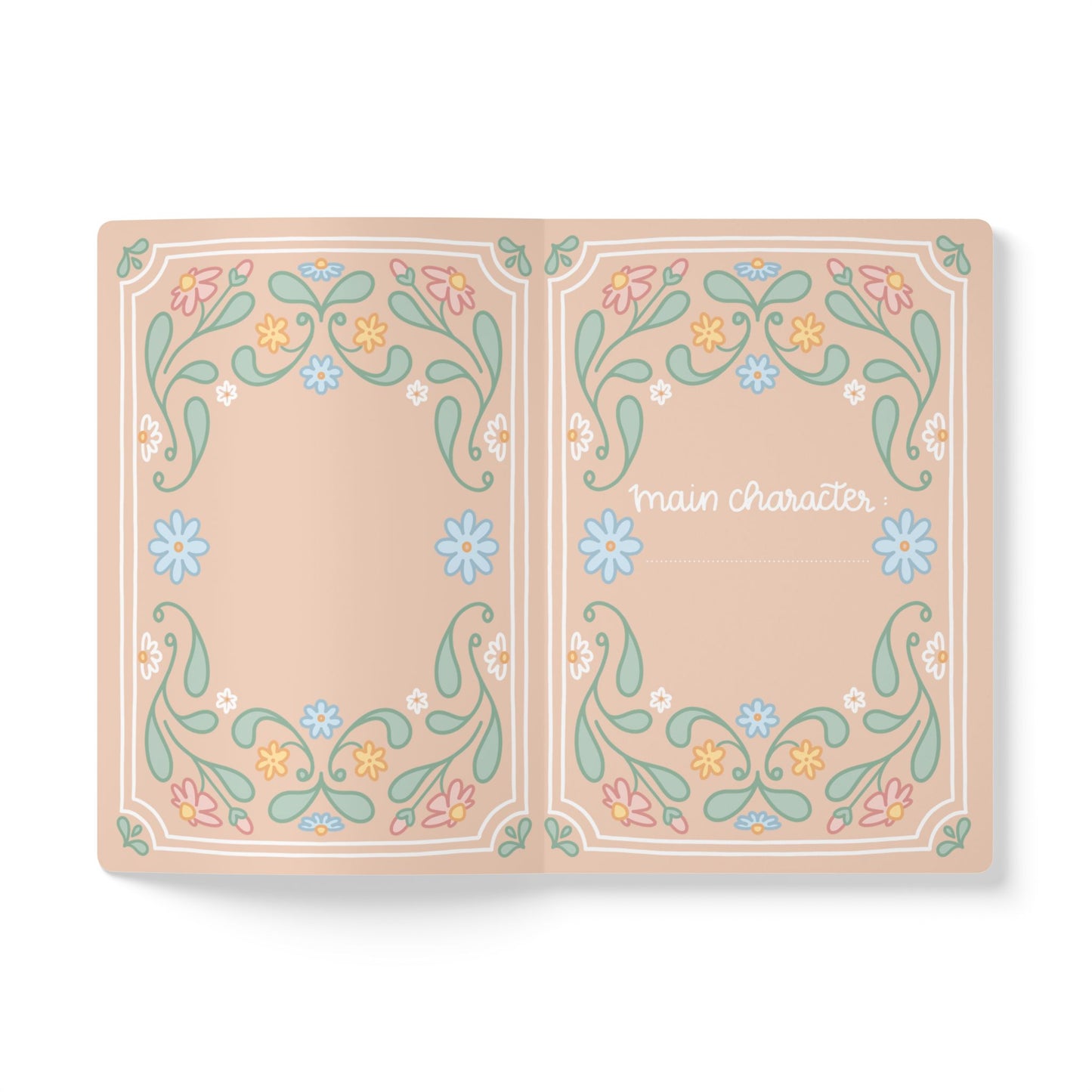 "Plotting My Own Character arc" Journal | A5 Softcover Notebook, Floral Folk Art
