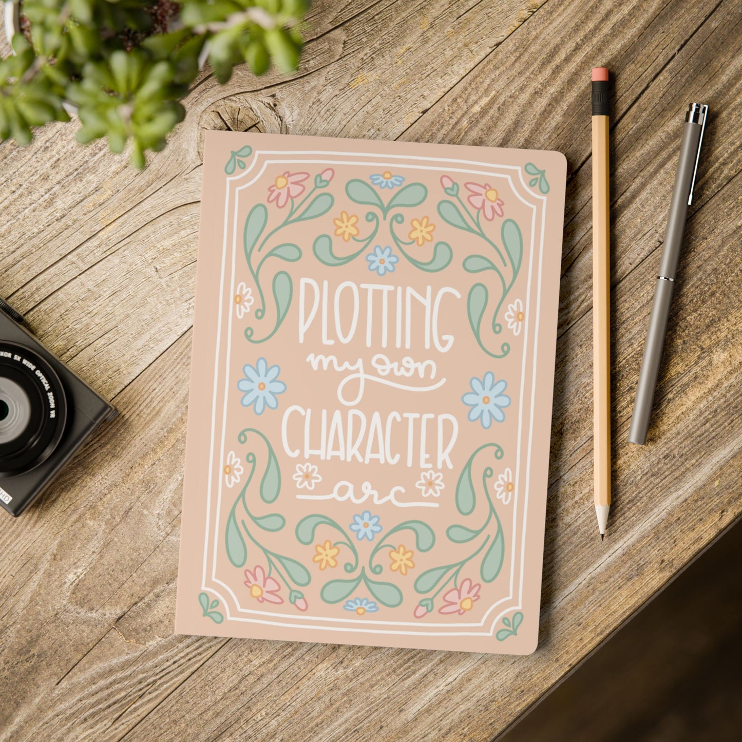 "Plotting My Own Character arc" Journal | A5 Softcover Notebook, Floral Folk Art