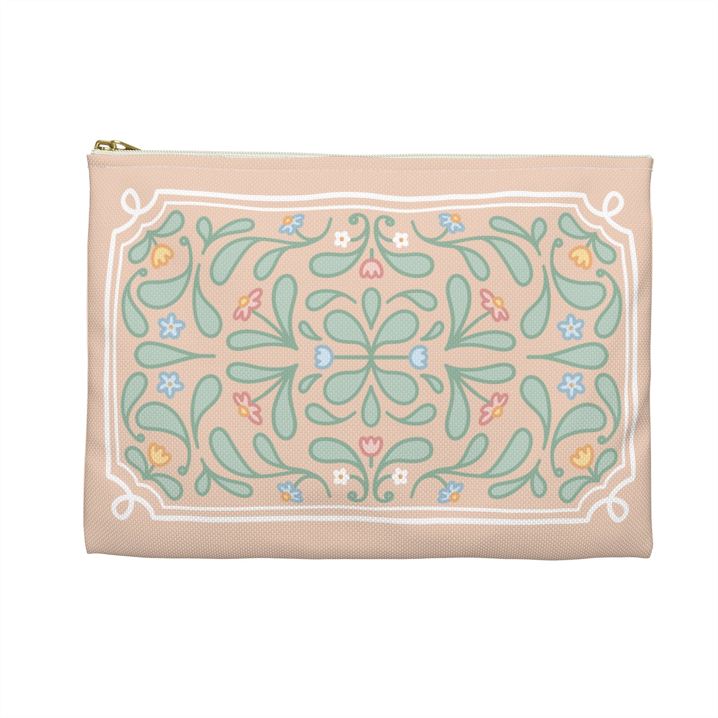 Main Character Energy Accessory Pouch | Floral Quatrefoil Design