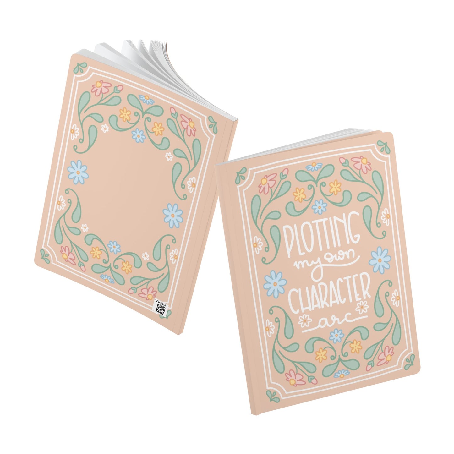 "Plotting My Own Character arc" Journal | A5 Softcover Notebook, Floral Folk Art