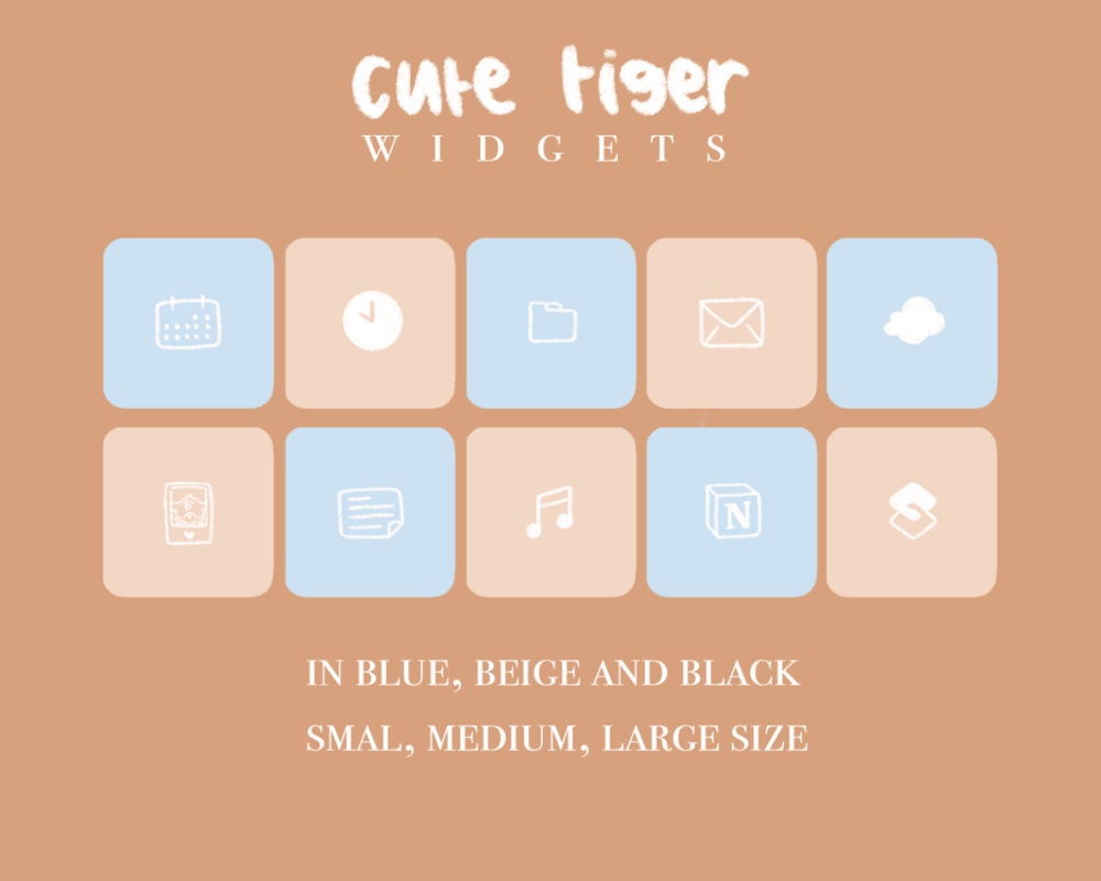 ULTIMATE  iPad Set Up Complete Cute Tiger Pack - 190+ widgets - 500+ icons - 12 wallpapers