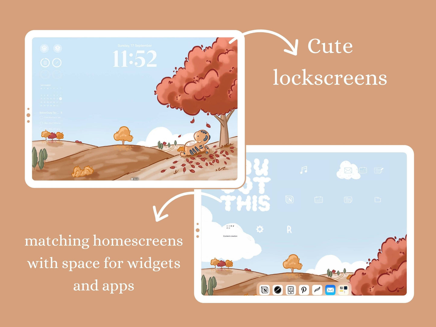 Autumn iPad Set Up Pack - 150+ widget covers - 500+ icons - 9 wallpapers