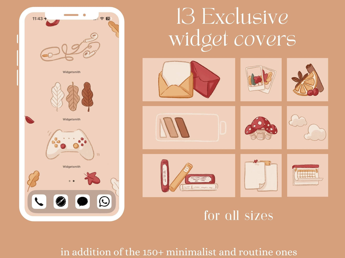 Autumn iPhone Set Up Pack - 10 wallpapers - 150+ widget covers - 500+ icons