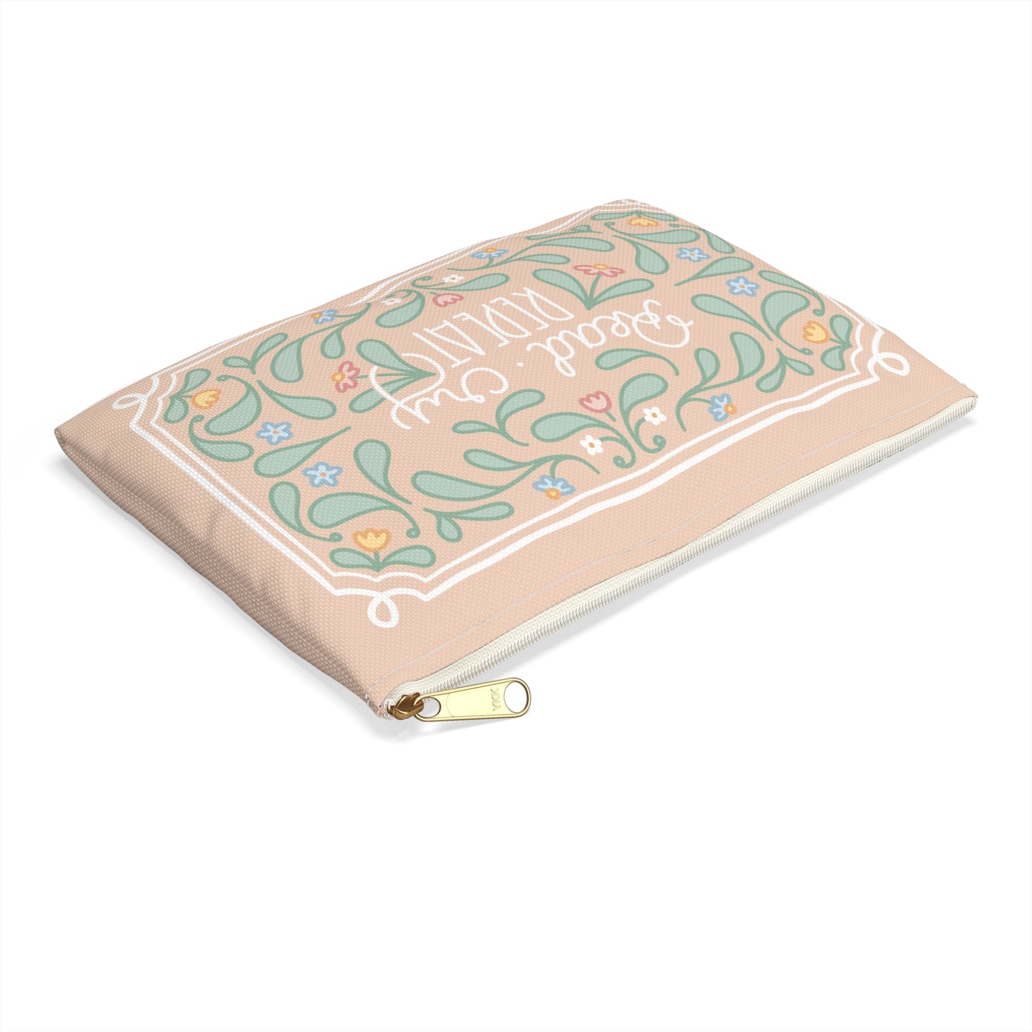 Read Cry Repeat Accessory Pouch | Floral Folk Art Zipper Pouch