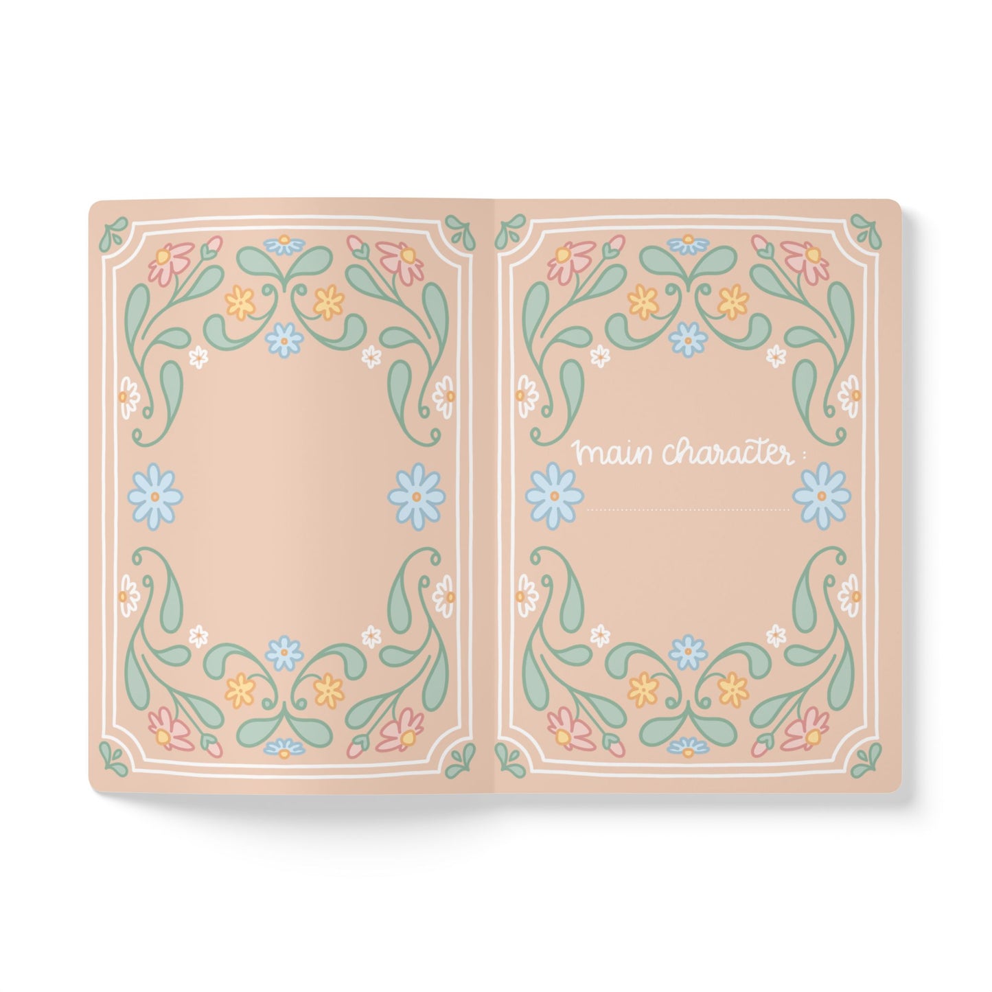 "Plotting My Own Character arc" Journal | A5 Softcover Notebook, Floral Folk Art