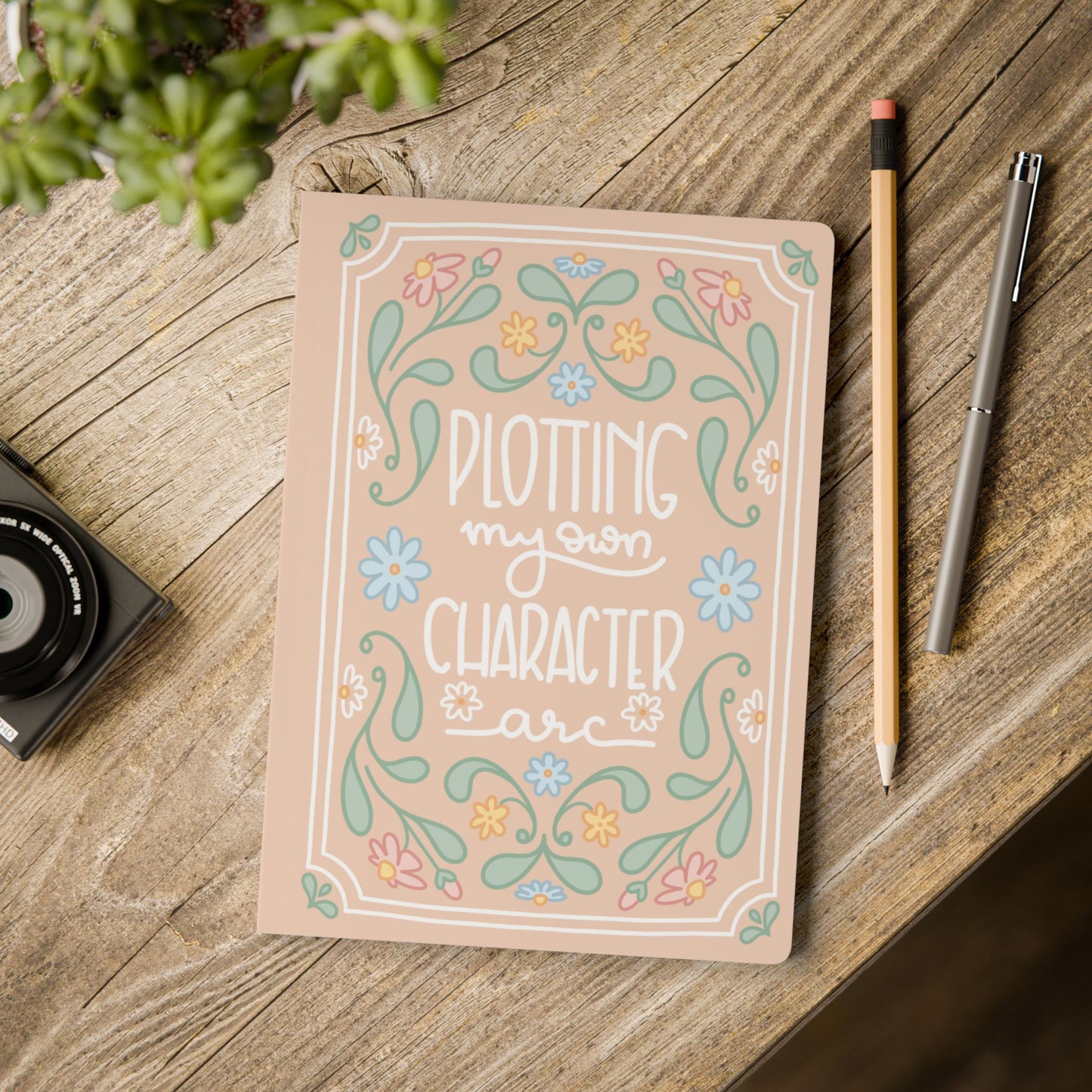 "Plotting My Own Character arc" Journal | A5 Softcover Notebook, Floral Folk Art
