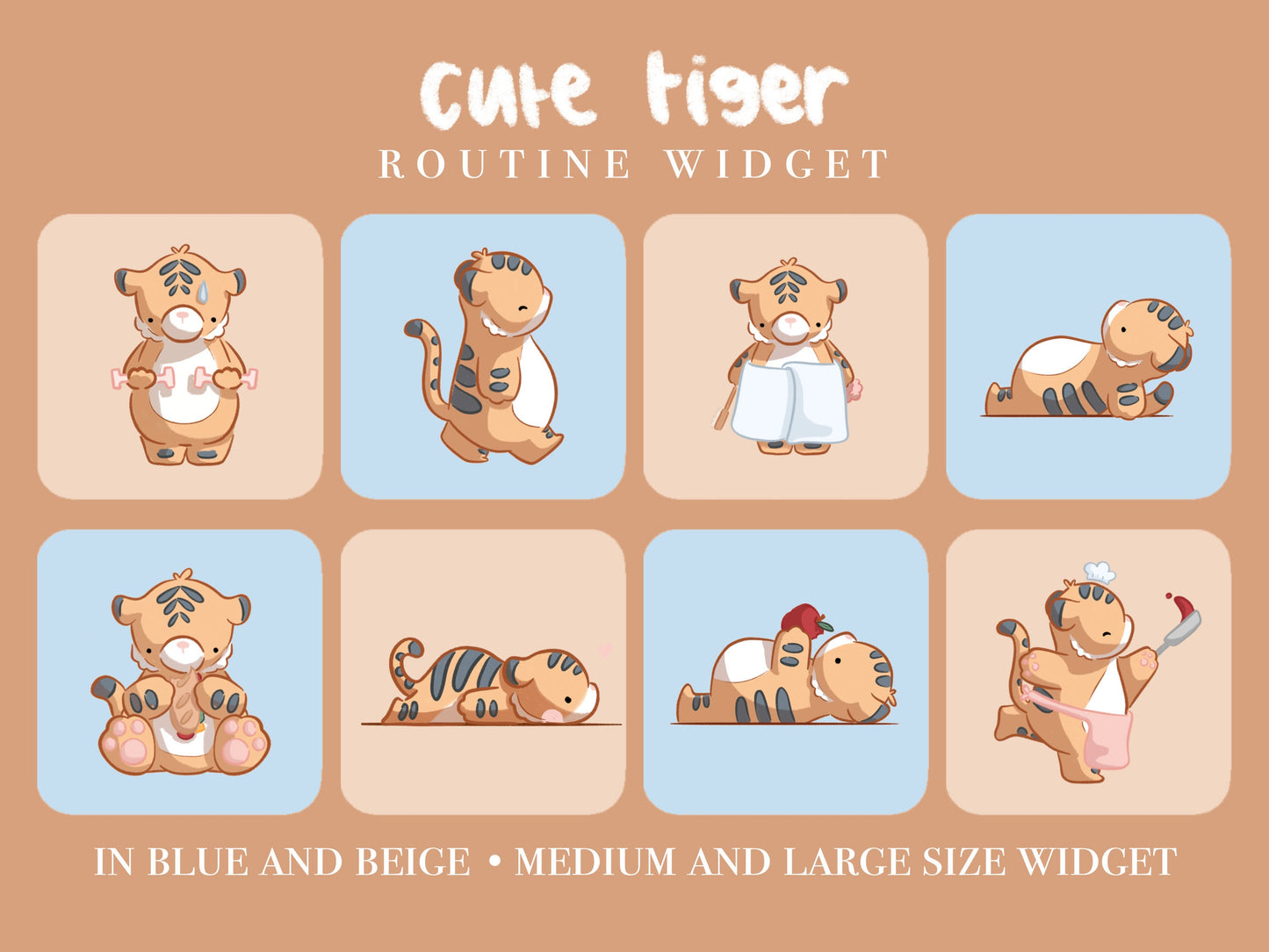 ULTIMATE  iPad Set Up Complete Cute Tiger Pack - 190+ widgets - 500+ icons - 12 wallpapers