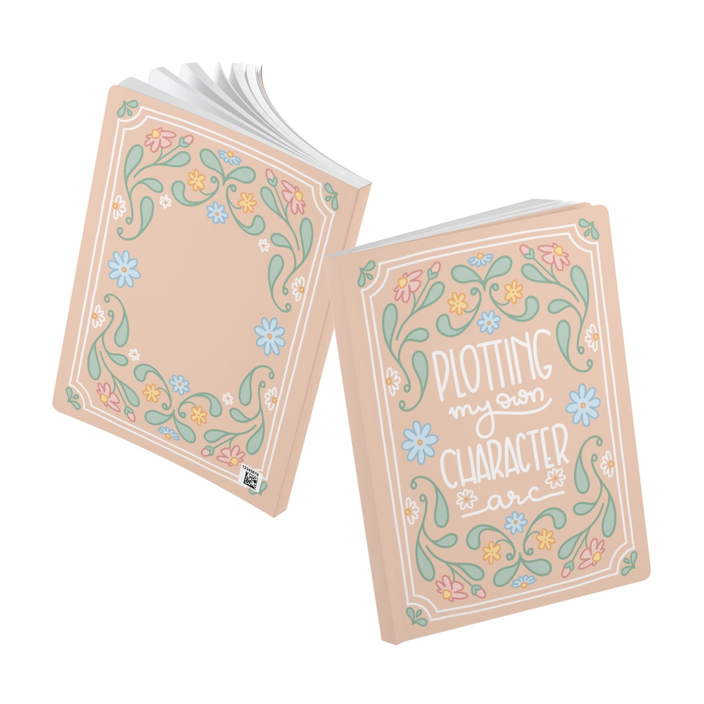 "Plotting My Own Character arc" Journal | A5 Softcover Notebook, Floral Folk Art