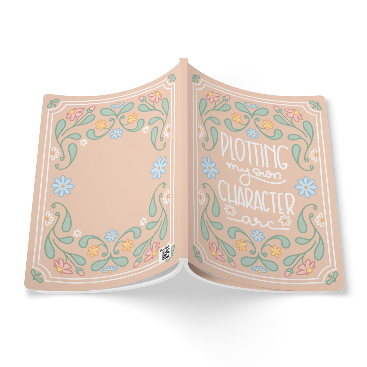 "Plotting My Own Character arc" Journal | A5 Softcover Notebook, Floral Folk Art