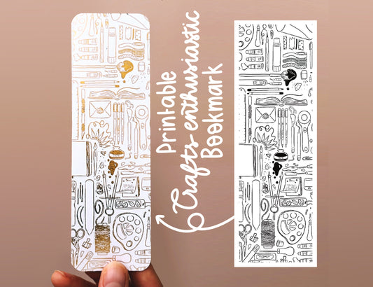 DIY Crafts Enthusiastic Doodles Bookmark - Printable