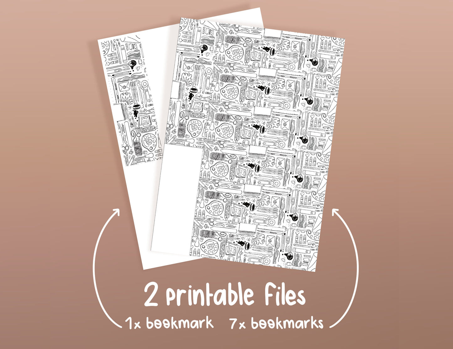 DIY Crafts Enthusiastic Doodles Bookmark - Printable