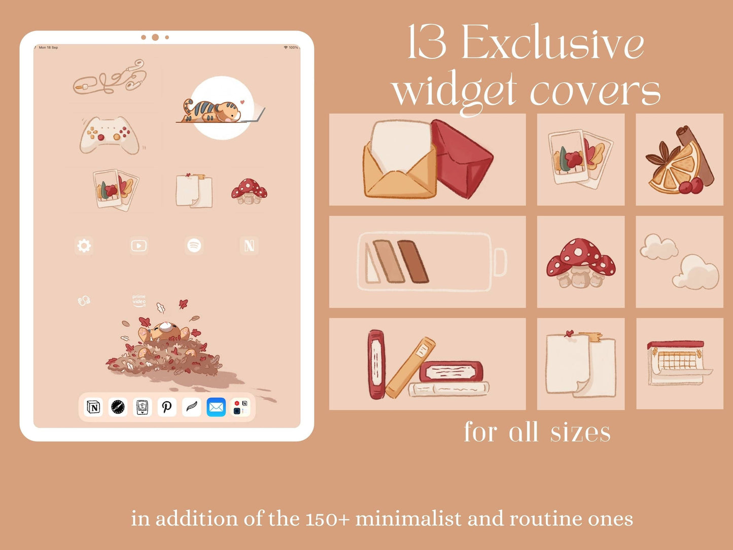 Autumn iPad Set Up Pack - 150+ widget covers - 500+ icons - 9 wallpapers