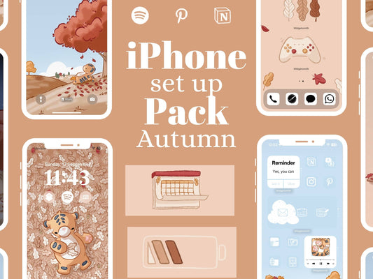 Autumn iPhone Set Up Pack - 10 wallpapers - 150+ widget covers - 500+ icons