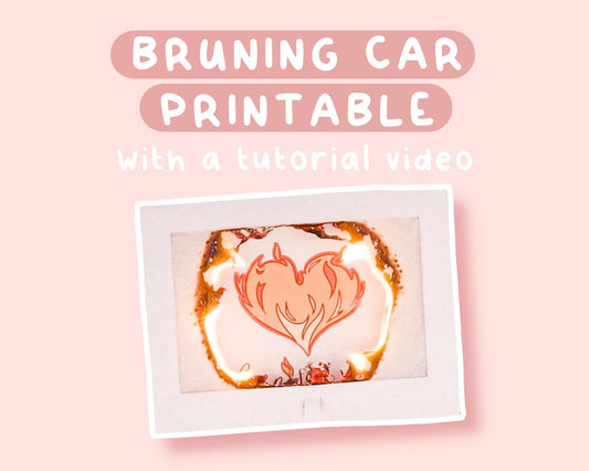 Burning card printable - A love card that burns DIY