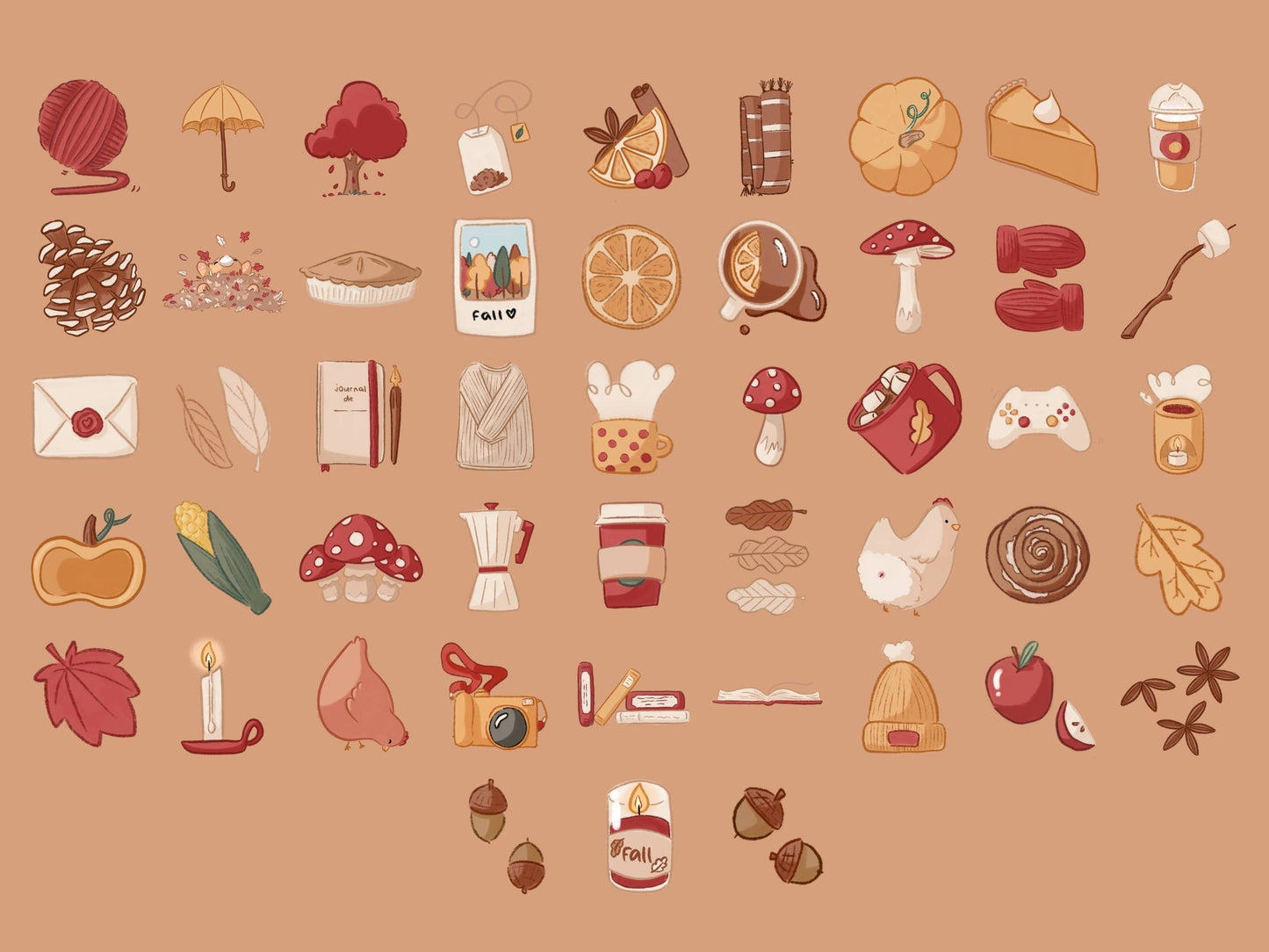 Autumn digital stickers - for goodnotes, iOS17, iPadOS17, digital planning and more